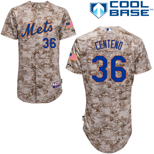 Juan Centeno #36 MLB Jersey-New York Mets Men's Authentic Alternate Camo Cool Base Baseball Jersey